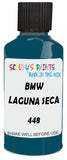 Detail brush applying Blue Solid to a small door scratch on an Bmw M3, clean OEM finish
