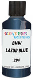 Detail brush applying Blue Metallic to a small door scratch on an Bmw 7-Series, clean OEM finish