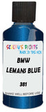 Detail brush applying Blue Metallic to a small door scratch on an Bmw M3, clean OEM finish