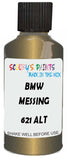 Detail brush applying Gold Metallic to a small door scratch on an Bmw 7-Series, clean OEM finish