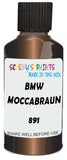 Detail brush applying Brown Metallic to a small door scratch on an Bmw 7-Series, clean OEM finish