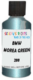 Detail brush applying Green Metallic to a small door scratch on an Bmw 7-Series, clean OEM finish