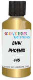 Detail brush applying Yellow Metallic to a small door scratch on an Bmw M3, clean OEM finish