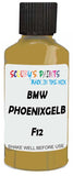 Detail brush applying Yellow Solid to a small door scratch on an Bmw M3, clean OEM finish