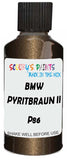 Detail brush applying Brown Metallic to a small door scratch on an Bmw 7-Series, clean OEM finish