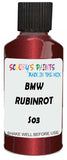 Detail brush applying Red Metallic to a small door scratch on an Bmw 7-Series, clean OEM finish