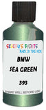 Detail brush applying Green Metallic to a small door scratch on an Bmw 7-Series, clean OEM finish