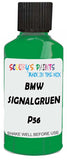 Detail brush applying Green Solid to a small door scratch on an Bmw M3, clean OEM finish