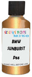 Detail brush applying Gold Metallic to a small door scratch on an Bmw M4, clean OEM finish