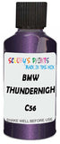 Detail brush applying Purple Metallic to a small door scratch on an Bmw M2, clean OEM finish