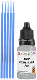 Close-up chip repair on 1996-2021 Bmw M3 in factory Titan Silver (paint code F03)