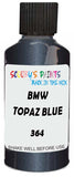 Detail brush applying Blue Metallic to a small door scratch on an Bmw M3, clean OEM finish