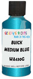 Detail brush applying Blue Metallic to a small door scratch on an Buick Lesabre, clean OEM finish