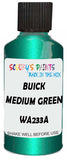 Detail brush applying Green Metallic to a small door scratch on an Buick Rainier, clean OEM finish