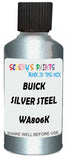 Detail brush applying Silver Metallic to a small door scratch on an Buick Lesabre, clean OEM finish
