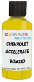 Detail brush applying Yellow Solid to a small door scratch on an Chevrolet Corvette, clean OEM finish