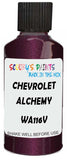 Detail brush applying Purple Metallic to a small door scratch on an Chevrolet Ss, clean OEM finish