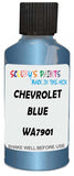 Detail brush applying Blue Metallic to a small door scratch on an Chevrolet Blazer, clean OEM finish