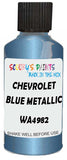 Detail brush applying Blue Metallic to a small door scratch on an Chevrolet Corvette, clean OEM finish