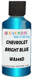 Detail brush applying Blue Metallic to a small door scratch on an Chevrolet Corvette, clean OEM finish