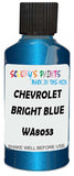 Detail brush applying Blue Metallic to a small door scratch on an Chevrolet Trucks, clean OEM finish