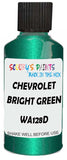 Detail brush applying Green Metallic to a small door scratch on an Chevrolet Camaro, clean OEM finish