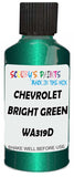 Detail brush applying Green Metallic to a small door scratch on an Chevrolet Camaro, clean OEM finish