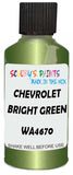 Detail brush applying Green Metallic to a small door scratch on an Chevrolet Corvette, clean OEM finish