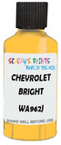 Detail brush applying Yellow Solid to a small door scratch on an Chevrolet Tracker, clean OEM finish