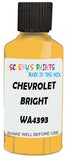 Detail brush applying Yellow Solid to a small door scratch on an Chevrolet Trucks, clean OEM finish