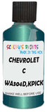 Detail brush applying Green Metallic to a small door scratch on an Chevrolet C/K Pickup, clean OEM finish
