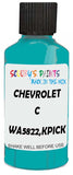 Detail brush applying Blue Solid to a small door scratch on an Chevrolet C/K Pickup, clean OEM finish