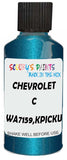 Detail brush applying Blue Metallic to a small door scratch on an Chevrolet C/K Pickup, clean OEM finish