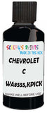 Detail brush applying Black Solid to a small door scratch on an Chevrolet C/K Pickup, clean OEM finish
