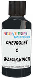 Detail brush applying Grey Solid to a small door scratch on an Chevrolet C/K Pickup, clean OEM finish