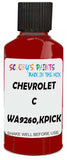 Detail brush applying Red Solid to a small door scratch on an Chevrolet C/K Pickup, clean OEM finish
