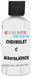 Detail brush applying White Solid to a small door scratch on an Chevrolet C/K Pickup, clean OEM finish
