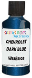 Detail brush applying Blue Metallic to a small door scratch on an Chevrolet Trucks, clean OEM finish