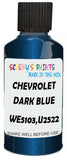 Detail brush applying Blue Metallic to a small door scratch on an Chevrolet Trucks, clean OEM finish