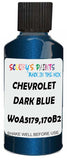 Detail brush applying Blue Metallic to a small door scratch on an Chevrolet Trucks, clean OEM finish