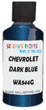 Detail brush applying Blue Metallic to a small door scratch on an Chevrolet Tracker, clean OEM finish