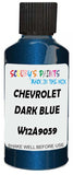 Detail brush applying Blue Metallic to a small door scratch on an Chevrolet Trucks, clean OEM finish