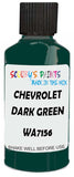Detail brush applying Green Solid to a small door scratch on an Chevrolet T-Series, clean OEM finish