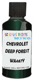 Detail brush applying Green Metallic to a small door scratch on an Chevrolet Cruze, clean OEM finish