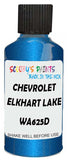 Detail brush applying Blue Metallic to a small door scratch on an Chevrolet Corvette, clean OEM finish