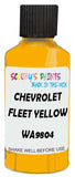 Detail brush applying Yellow Solid to a small door scratch on an Chevrolet Venture, clean OEM finish
