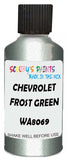 Detail brush applying Green Metallic to a small door scratch on an Chevrolet Corvette, clean OEM finish