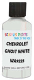Detail brush applying White Solid to a small door scratch on an Chevrolet Vans, clean OEM finish