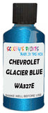 Detail brush applying Blue Metallic to a small door scratch on an Chevrolet Blazer, clean OEM finish