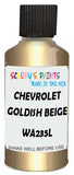 Detail brush applying Gold Metallic to a small door scratch on an Chevrolet Aveo, clean OEM finish